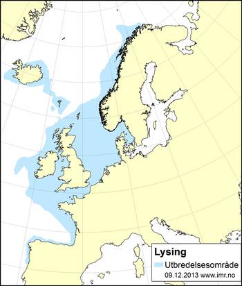 Kart som viser utbredelsen av Lysing